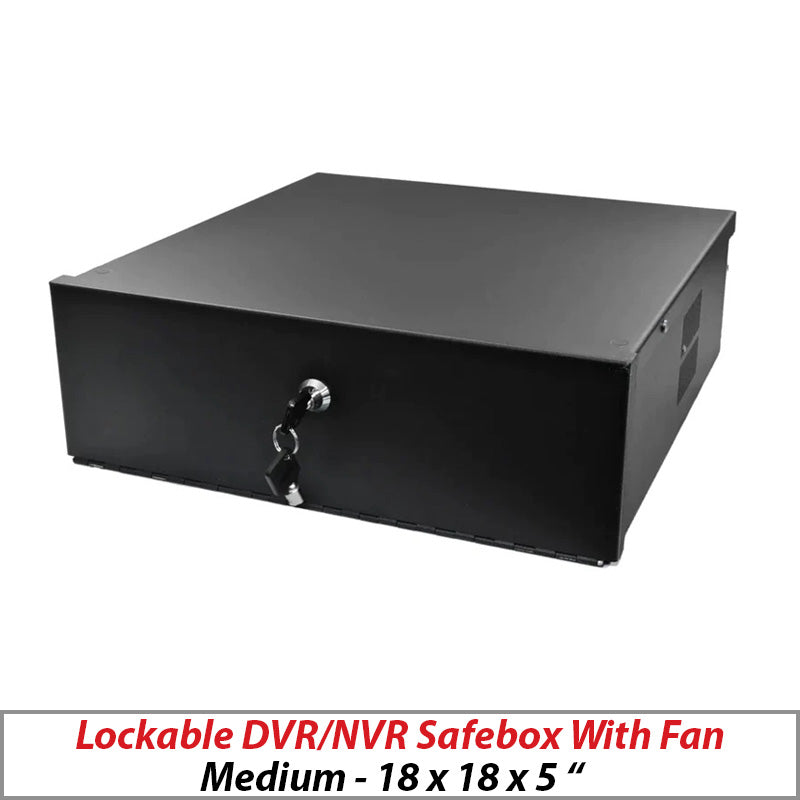 Lockable DVR/NVR Safebox with Fan Black Medium