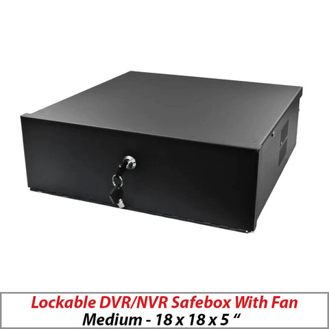 Lockable DVR/NVR Safebox with Fan Black Medium