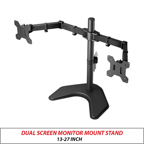 Dual Screen Monitor Mount Stand – Fits 13" to 27" Monitors