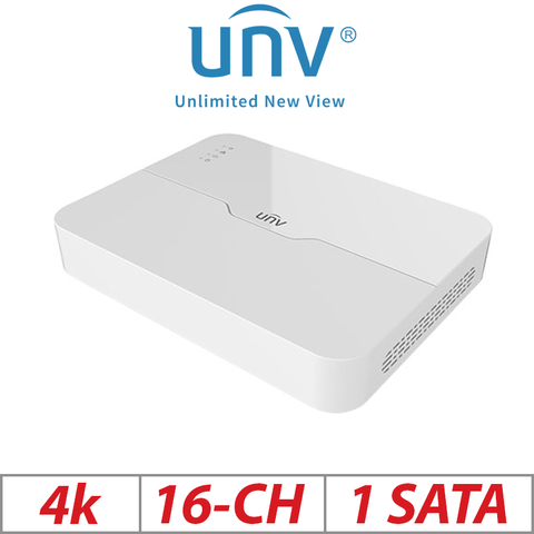 Uniview 4K 16-CH NVR 8-Port PoE 1-SATA Ultra 265 HD