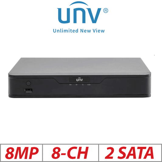 Uniview 8MP 8CH 2-SATA XVR Includes 4 Additional IP Ch