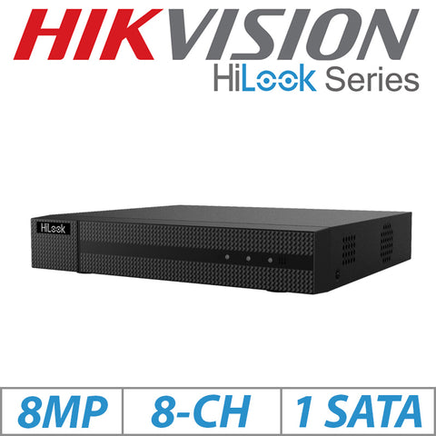 HiLook 8MP 8CH 1U 8 PoE 4K HDMI NVR – NVR-108MH-C-8P