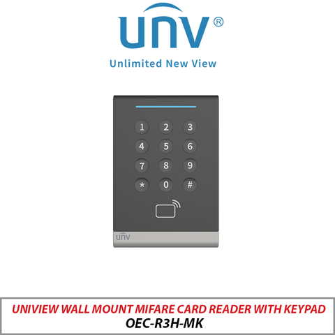 Uniview Wall Mount MIFARE Card Reader with Keypad OEC-R3H-MK
