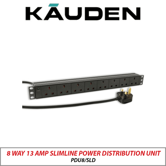 Kauden 8-Way 13A Slimline Power Distribution Unit PDU8/SLD