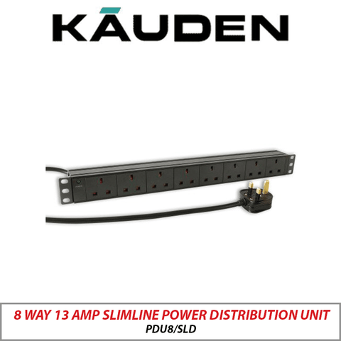 Kauden 8-Way 13A Slimline Power Distribution Unit PDU8/SLD