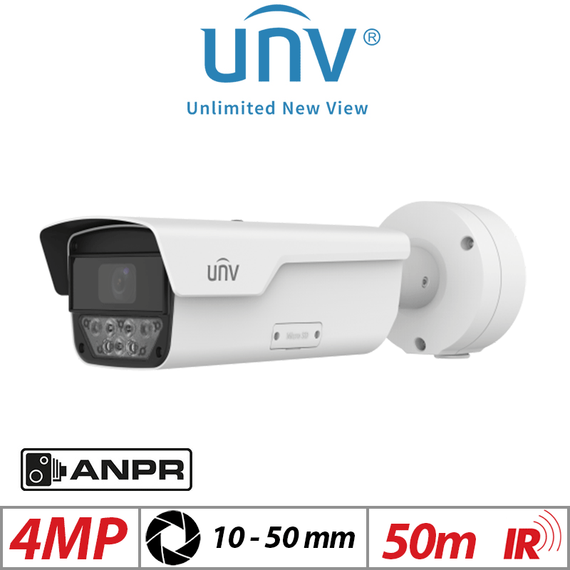 Uniview 4MP ANPR Bullet Camera 10-50mm Motorized Lens