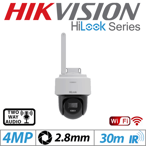 4MP HiLook WiFi PT Camera 2-Way Audio 2.8mm PTZ-N2C400I-W