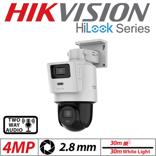 4MP HiLook IP PoE TandemVu PT Camera 2.8mm Smart Hybrid Light