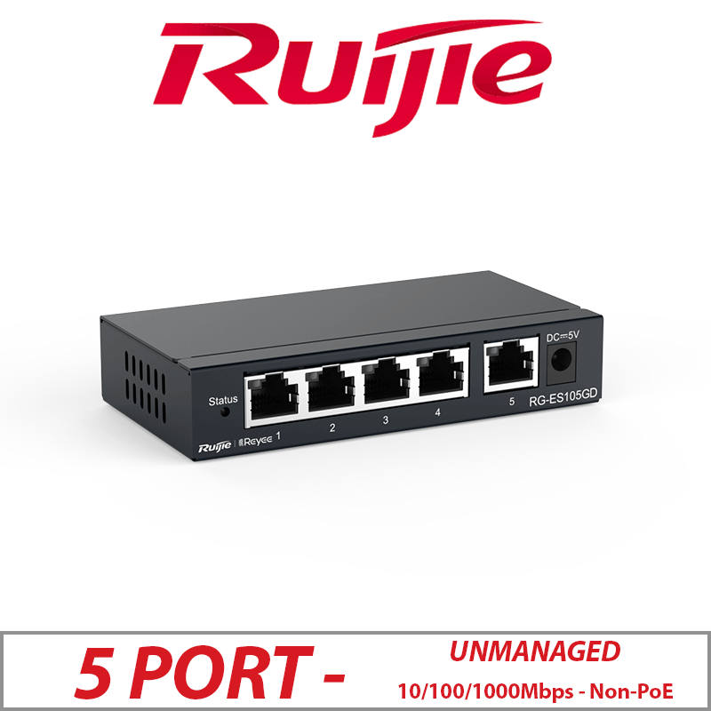 Ruijie 5LAN 10/100/1000Mbps Unmanaged Non-PoE Switch