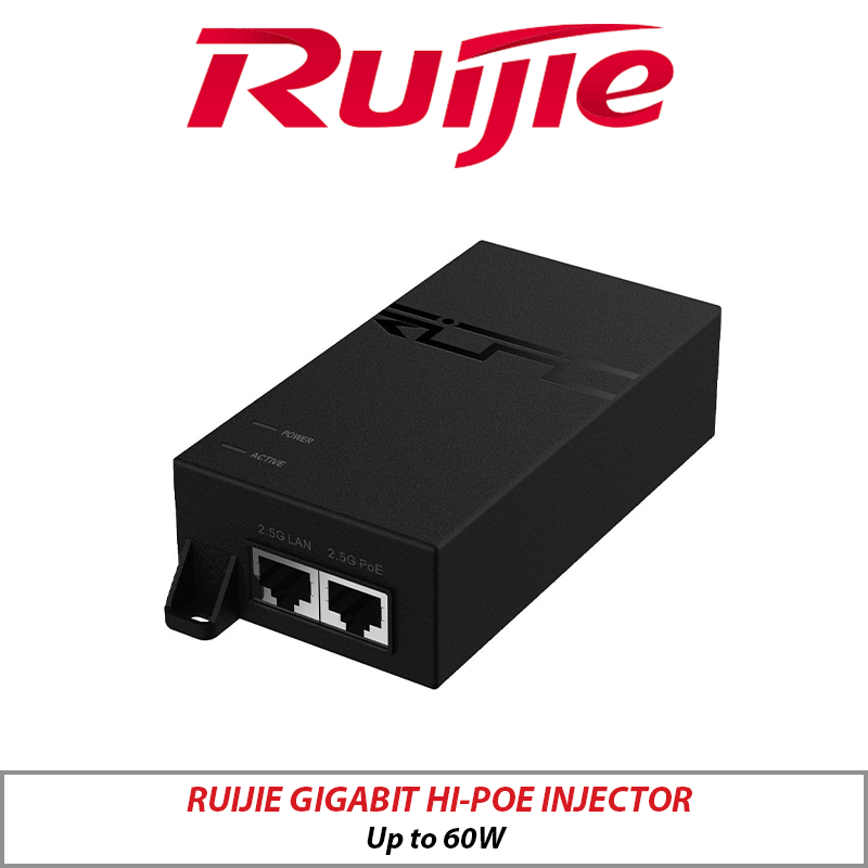 RUIJIE Gigabit Hi-PoE Injector 60W RG-POE-50-60W-MG