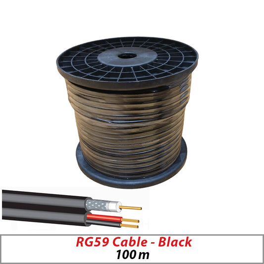 RG59 CCTV 2 Shotgun Cable Video & Power for HD Cameras 100M