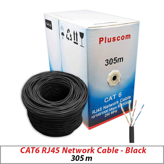 CAT6 Network Indoor/Outdoor RJ45 AWG23 UTP CCA Cable 305M Black