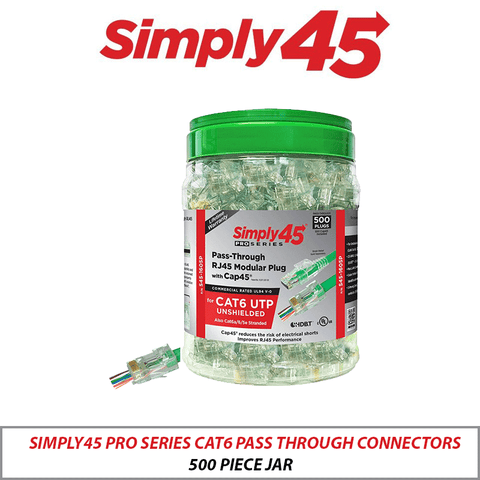 SIMPLY45 PRO SERIES CAT6 PASS THROUGH CONNECTORS - 500 PIECE JAR
