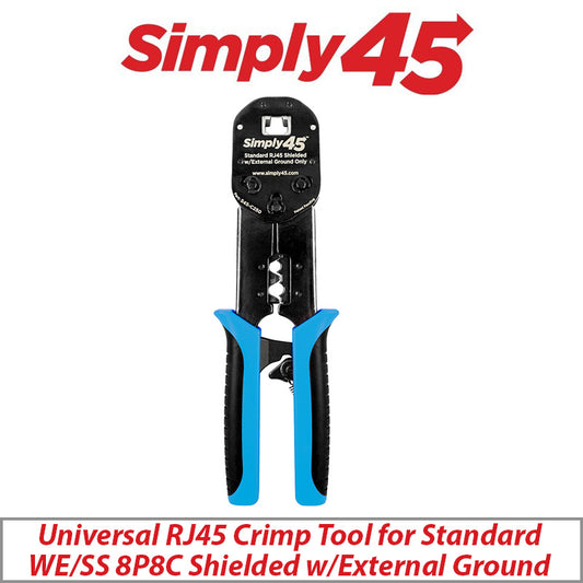 Simply45 Universal RJ45 Crimp Tool for Shielded Mod Plugs S45-C250