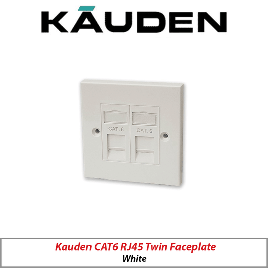 KAUDEN CAT6 RJ45 TWIN FACEPLATE SX7062M-PG