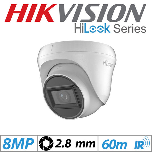 Hikvision 8MP HiLook Dome Outdoor Camera 2.8mm White G2
