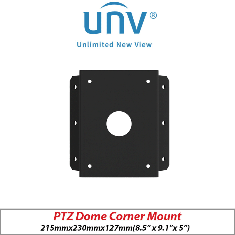 UNIVIEW PTZ DOME CORNER MOUNT BLACK TR-UC08-B-IN-BLACK