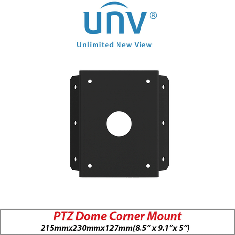 UNIVIEW PTZ DOME CORNER MOUNT BLACK TR-UC08-B-IN-BLACK