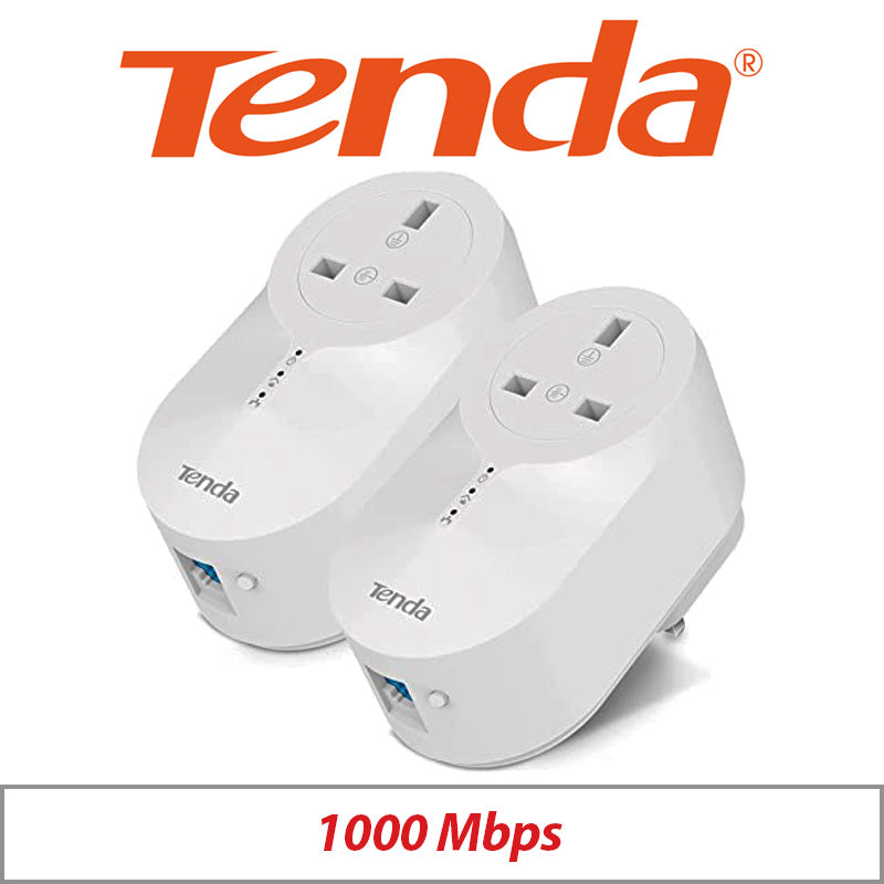 Tenda AV1000 Wireless Powerline Adapter Kit Twin Pack PH6 UK