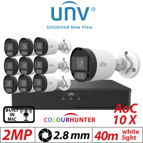 2MP 16CH Uniview 10x ColorHunter 24/7 Mini Bullet Cam