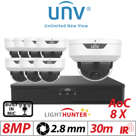 8MP 16CH Uniview 16x LightHunter Turret Analog 2.8mm Black