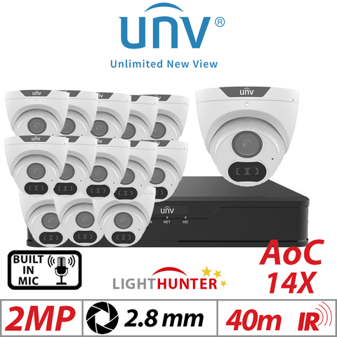 2MP 16CH Uniview 14x LightHunter Mic Turret Analog Camera