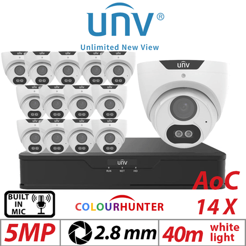 5MP 16CH UNIVIEW - 14X Turret Analog Camera – Fixed, 2.8mm (UAC-T125-AF28M-W)