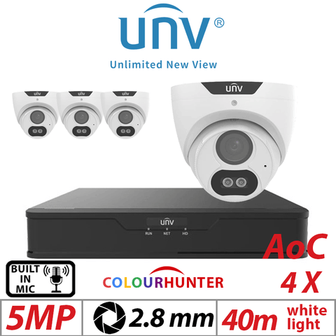5MP 4CH UNIVIEW - 4X Turret Analog Camera – Fixed, 2.8mm (UAC-T125-AF28M-W)