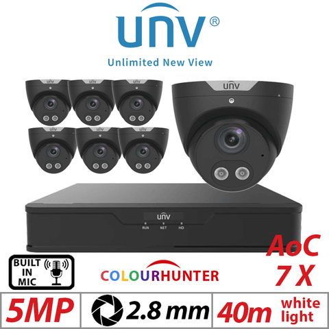 Uniview 5MP 8CH 7X Turret Analog Camera 2.8mm Black
