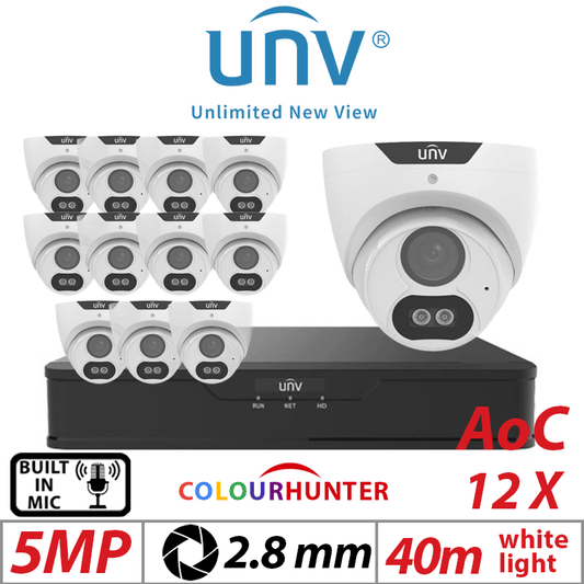 5MP 16CH UNIVIEW - 12X Turret Analog Camera – Fixed, 2.8mm (UAC-T125-AF28M-W)