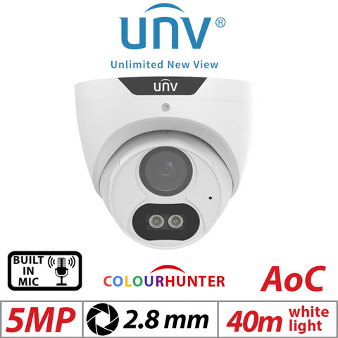 Uniview 5MP Turret Camera – Fixed Lens 2.8mm White