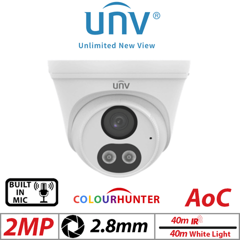 Uniview 2MP Smart Dual Light Turret Cam – 2.8mm White