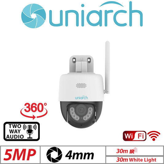 5MP UNIARCH PT OUTDOOR WI-FI CAMERA WHITE 4MM UHO-P1A-M5F4D