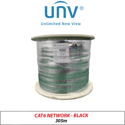 CAT6A NETWORK SF/UTP DOUBLE SHEATHED 305M BLACK UNV-CAB-LC3200A-IN