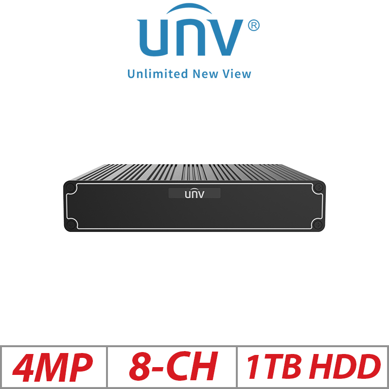 Uniview 4MP 8CH Intelligent Edge Server 1TB HDD ECS-508B-SF-HD