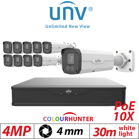 4MP 16CH Uniview 10x ColorHunter AI Bullet Network 4mm