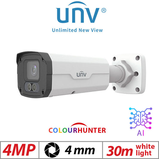 Uniview 4MP ColorHunter Bullet Camera AI Dual Light 4mm