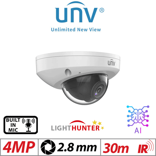 Uniview 4MP Vandal Dome IP Camera – Lighthunter AI HD