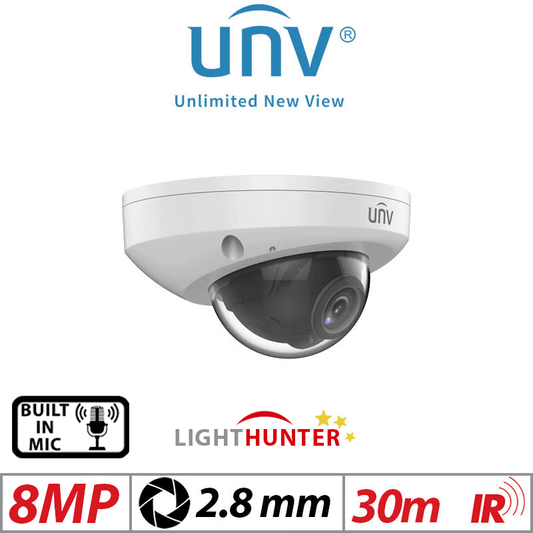 Uniview 8MP Turret IP Camera – LightHunter HD Vandal Dome