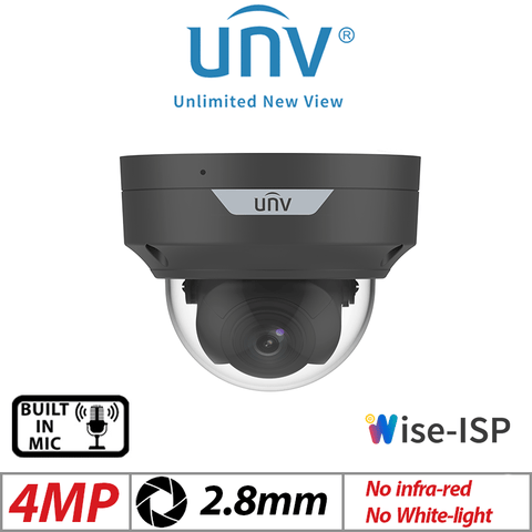 Uniview 4MP Fixed Dome Camera ColorHunter 2.8mm Black IPC3514