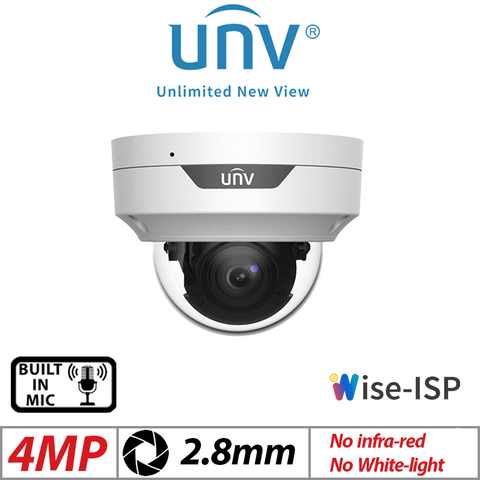 Uniview 4MP Fixed Dome Camera – ColorHunter, 2.8mm, White