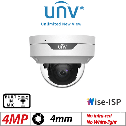 Uniview 4MP Fixed Dome Camera – ColorHunter, 4mm, White
