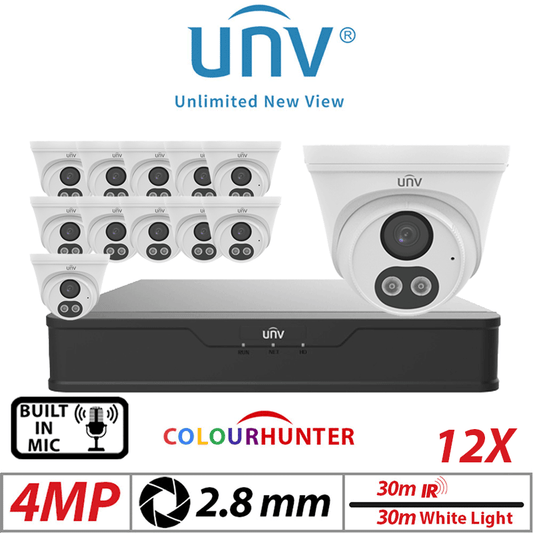 4MP 16CH Uniview 12x Turret IP Camera ColorHunter 2.8mm