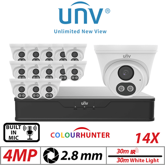 4MP 16CH Uniview 14x Turret IP Camera ColorHunter 2.8mm