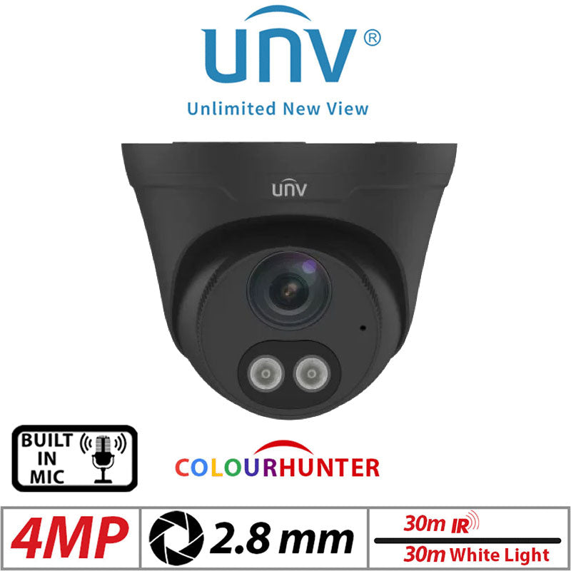 Uniview 4MP Turret Network Camera ColorHunter 24/7 Mic 2.8mm