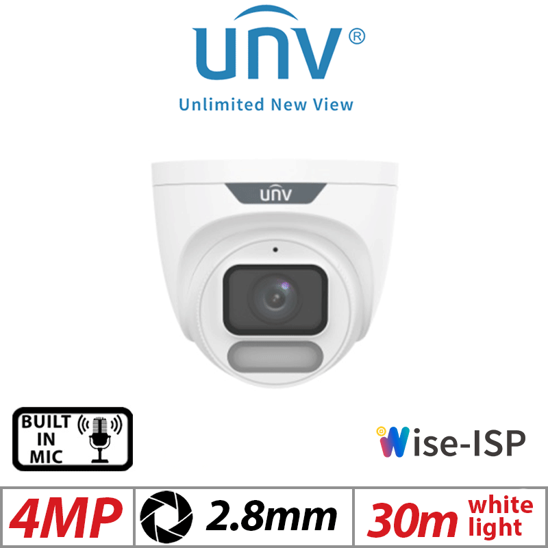 Uniview 4MP Turret IP Camera ColorHunter 2.8mm White IPC3624