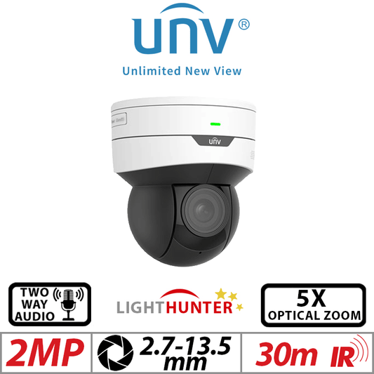 Uniview 2MP Mini PTZ Starlight IR Indoor Camera IPC6412LR-X5UPW-VG