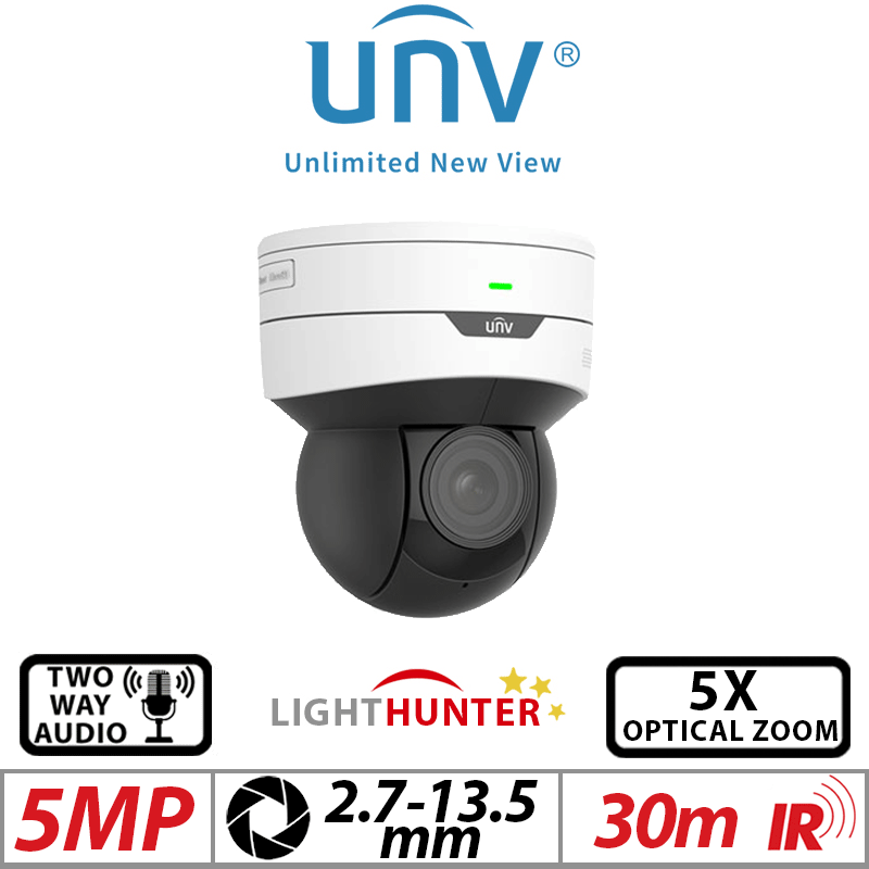 Uniview 5MP Mini PTZ Starlight IR Indoor Camera