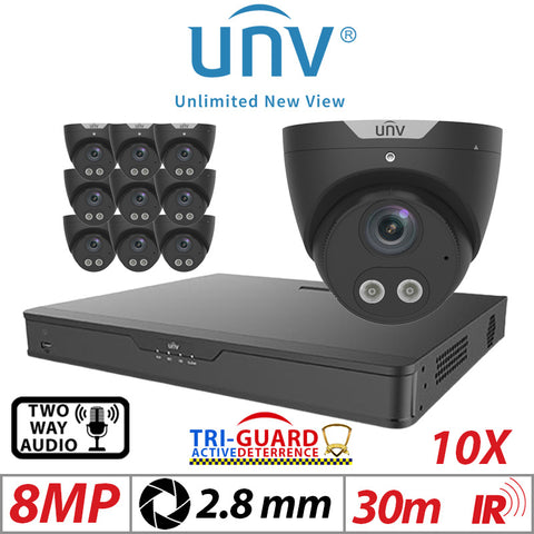 8MP 16CH Uniview 10x Tri-Guard ColorHunter AI Turret 2.8mm