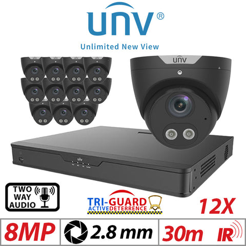 8MP 16CH Uniview 12x Tri-Guard ColorHunter AI Turret 2.8mm
